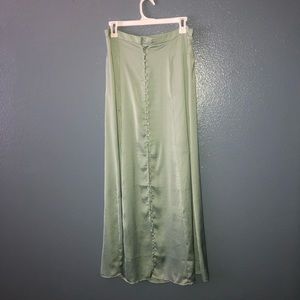 Light green button down maxi skirt